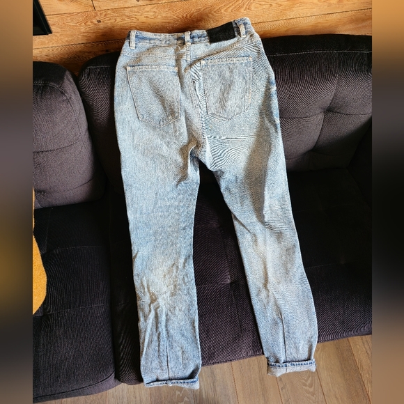 NEUW Distressed Blue Jeans Straight Leg High Waisted - Picture 4 of 7
